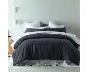 Accessorize Waffle Slate Cotton BlendQuilt Cover Set King