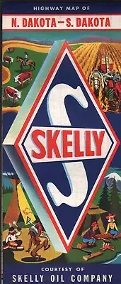 1961 Skelly Road Map: North Dakota South Dakota NOS