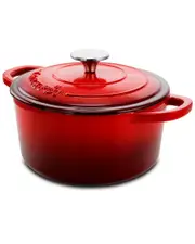 Crockpot Artisan 3qt Red Enameled Cast Iron Casserole With Lid