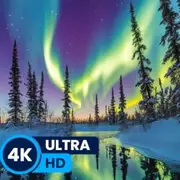 Aurora Borealis (Northern Lights)- Relaxing Ambient Music for Sleep, Study & Stress Relief HD 4K Videos Screensaver for Relaxing