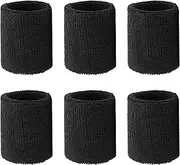 6 Pieces Sweatbands Kid Wrist Sweatband Sports Sweat Band Sweat Bands Wristbands Absorbent Sports Wristband, Elastic Cotton Wristband for Gym Basketball Football Tennis Running Sports