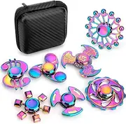 Metal Fidget Spinner Toy for Kids Adults, 7 PCS Fidgit Finger Hand Metal Spinner Desk Sensory Gifts Goodie Bag Fillers, Anti Anxiety Stress Relief Toys Stocking Stuffer Party Favors Supplies