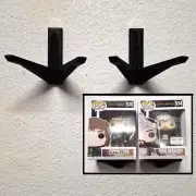 2 Black Individual Funko Pop Display Shelves Brackets for Boxed Pops New Version