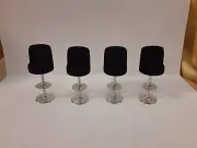 Dollhouse Vtg Brady Bunch Style Chrome Black Chairs NOS set of 4