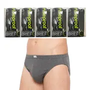 Holeproof 5 Pack Cotton Rib Mens Briefs Jocks Grey Undies Underwear