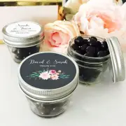 24 Small Rustic Garden 4oz Glass Mason Jars - Wedding Favors Lot - MW45796