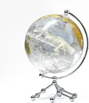 Transparent 8" World Globe Illuminated Decorative Collectible (Gold, Dinosaur)