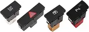 DYUZUEMGTK Parking Assistant/ESP Switch/Emergency Hazard Light Lamp Warning Flash/Electric Rear Shade Sunshade Roller Button Switch(4PCS)
