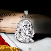 Sterling Silver Benjamin Franklin Pendant (S/M/L)