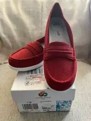 Clarks Cloudsteppers Jocolin Maye Women's Red Perforated Loafers Size 7W