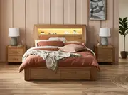 Clovelly Feature Bed Frame - King / Light Oak