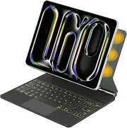 FIABANO Magic Keyboard for iPad Pro 13-inch (M4), Wireless Bluetooth Keyboard | Trackpad Keyboard with Magnetic Stand & Power Display