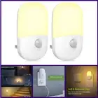 2 Pack Plug in Motion Sensor Dimmable Night Light Soft Warm White LED Nightlight