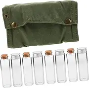 ifundom Outdoor Seasoning Set 6 Piece Glass Salt Pepper Bottles with Canvas Storage Bag for Travel Camping BBQ Picnic