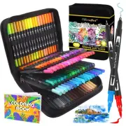 Brush Pens, 105 Colors Dual Tip Markers for Adult Coloring Books, Note Taking...