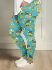 Mystery Machine Scooby Doo Print Leggings w/ Pockets