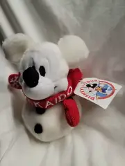 Mickey Mouse Snowman JAPAN Hokkaid Disney on Tour bean bag plush retired beanie