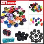 10/20/50x Double Hole Cord Lock Apparel Clamp Barrel Toggle Stopper Spring Stop