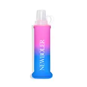 NEWBOLER BOT003 Foldable Soft Water Bottle Collapsible Portable Sports Bottle BPA-free - 250ml, Pink Gradient Blue