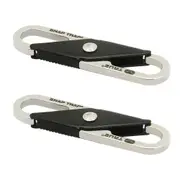 2x Connect Stainless Steel Carabiner Snaptrap Switch Key Holder Twin-Gate 14cm