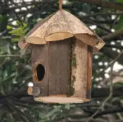 outside wooden bird nest natural decor birds nut hummingbird house for home ckaf