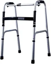 Walker Aluminum Alloy Foldable Walking Aids with Height Adjustable Lightweight Foldable Mobility Walker No Wheels for Seniors Walking Mobility Aid