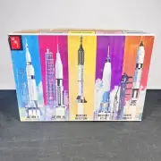 AMT #700L-06 Man in Space 5 NASA Rocket Set Saturn V Apollo 1:200 Model Kit