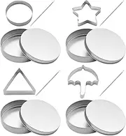 12pcs Cookie Cutters Set Korean Sugar Candy Making Tools Kit with Umbrella Triangle Star Round Tin Boxes Pins Included for Christmas Party Favor