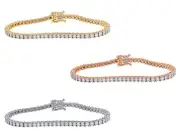 Illusion-set 5 Ptr Look 1/2 CT Diamond Tennis Bracelet 2.3MM 7"/8" 10K Gold