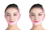 V Face Mask Double Chin Reducer, V Shaped Slimming Face Mask, Chin Up Mask, Face Lifting Belt - 2packs - Pink