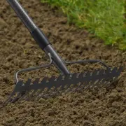 48'' Heavy Duty Garden Rake with Stainless Steel Handle, Metal Head for Loose...