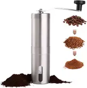 Manual Coffee Bean Grinder Stainless Steel Hand Mill Ceramic Burr for Aeropress,