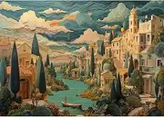 [Yunlus] Jigsaw Puzzles for Adults 1000 Pieces Impossible Hard Difficult Challenging Puzzles for Adults 1000pc Puzzle A Peaceful Town Jigsaw Puzzle 1000 Pieces 28 x 20 inch