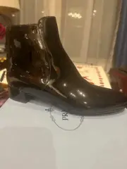 Prada new Patent Leather black boots Italy 38.5/7.5