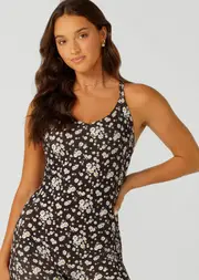 [Lorna Jane] Ditsy Daisy Bodysuit in Print, Size - Large L Ditsy Daisy Print
