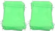 Fdit Fruit Protection Bags, 100 Pieces Green Breathable and Reusable Strong Drawstring Fruit Cover Mesh Bag Garden Mesh Barrier for Protecting Plants (15 * 20cm)