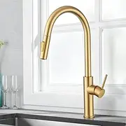 ACA International 2 Mode Pull Out Kitchen Tap Swivel Gooseneck Laundry Sink Taps Faucet WELS Kitchen Mixer Tap(Brushed Yellow Gold)