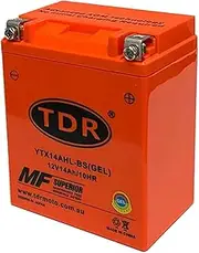TDR YTX14AHL-BS 12V 14Ah 210 CCA GEL Motorcycle Battery for Motorcycle, Snowmobile, ATV, Dirt Bike, Sealed Maintenance Free Design - Re-Chargeable AGM Technology Replace CB14L-A1 CB14L-A2 CB14L-B2