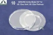 10 GENUINE Airtite 27mm Direct Fit Coin Capsules Fits 1/2oz Gold 1/2oz Platinum