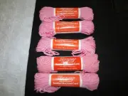 5 EZ KNOT Herculon 3 1/2mm PINK BRAIDED MACRAME CORD - 50 yds. each