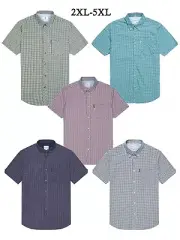 Ben Sherman Men's Big Size Short Sleeve Gingham Shirt (0059142) 2XL-5XL