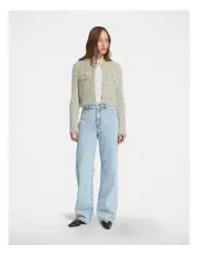 [Decjuba] Celia Cropped Fluffy Cardigan in Grey