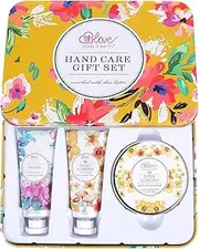 Hand Care Gift Set - Hand Cream Set with Shea Butter, Travel Size Hand Lotion for Women, Skin Care Gift Set Includes 2 Hand Cream & Exfoliating Cream, Gift Box for Women