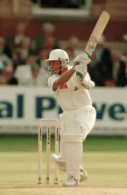 Alec Stewart batting during his innings of 74 for England in - Old Cricket Photo