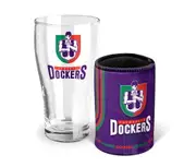 Fremantle Dockers Freo AFL Heritage Pint Glass and Can Cooler