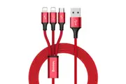 Baseus Phone Cable Rapid Series 3-in-1 Cable Micro Dual Lightning 3A Black - 1.2m