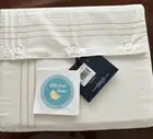 Ralph Lauren KING Flat Sheet White Coastal Sand Organic Cotton 624 Thread count