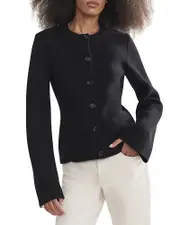 Jenni Kayne Cooper Wool Blend Crewneck Cardigan Sweater