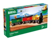 BRIO WORLD Safari Train [3-Car Set] Ages 3 and up Train Toy, Wooden Rail 33722