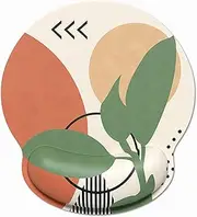 Dapesuom Ergonomic Mouse Pad with Wrist Support, Comfortable Memory Foam Wrist Rest for Easy Typing Pain Relief, Cute Gaming Desktop Mouse Mat with Non-Slip Base for Office Women, Abstract Painting